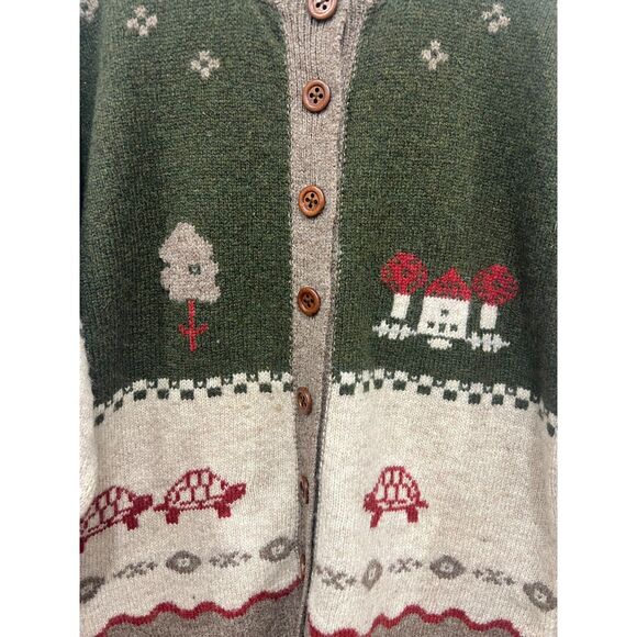 Vtg Annie Laurie Cardigan Sweater Shetland 100% Pure Wool Scotland 1980s Cottage - Picture 5 of 10